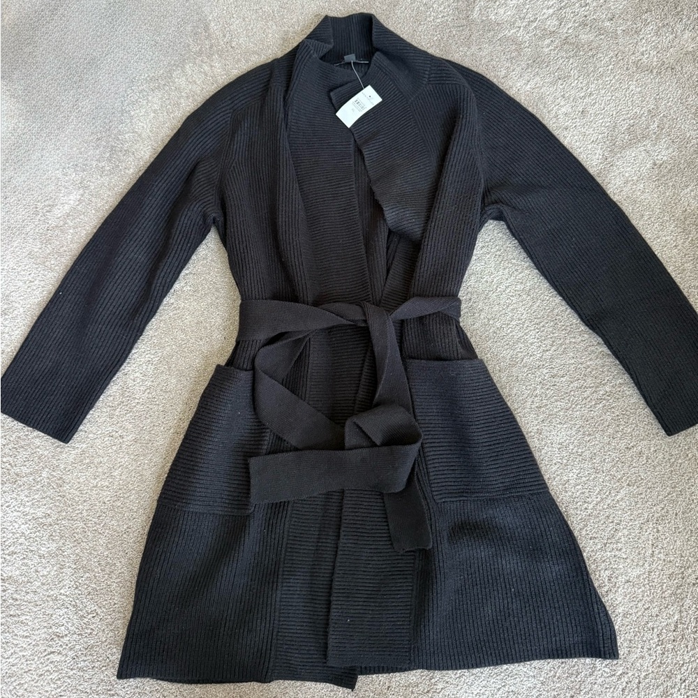 Ann Taylor Black Open Front Cardigan